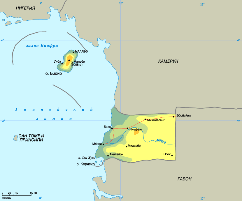 Map of Equatorial Guinea