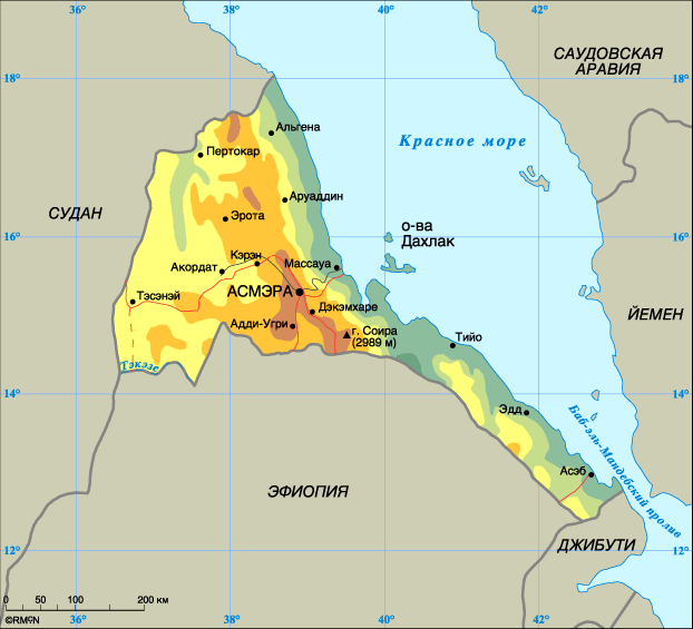 Map of Eritrea