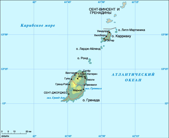 Map of Grenada