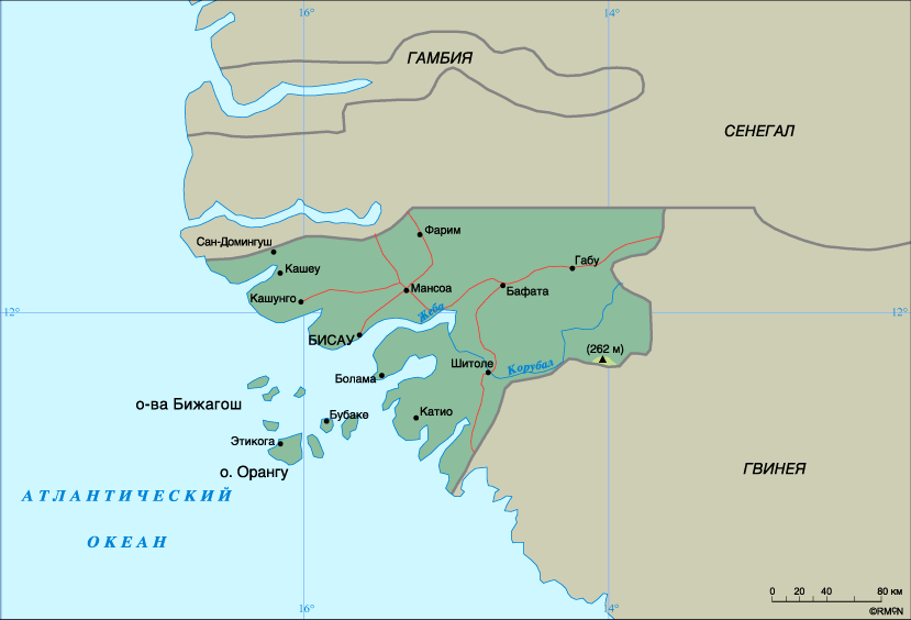 Map of Guinea-Bissau