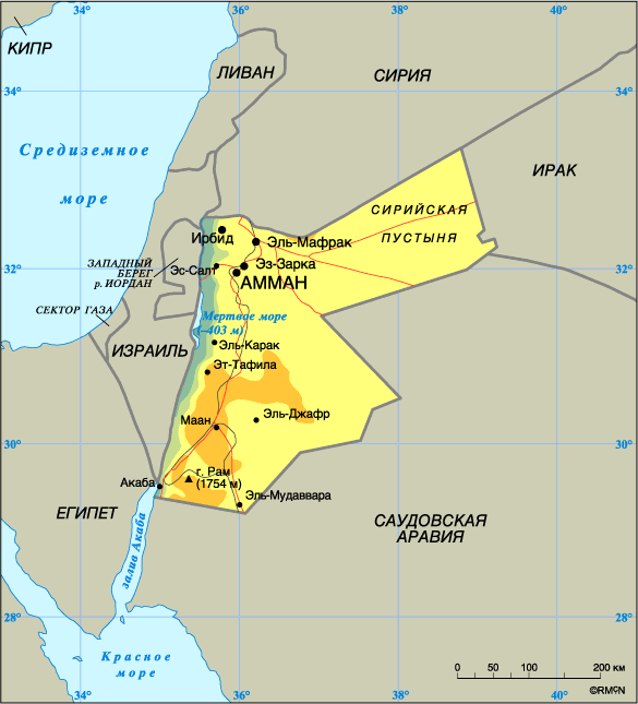 Map of Jordan