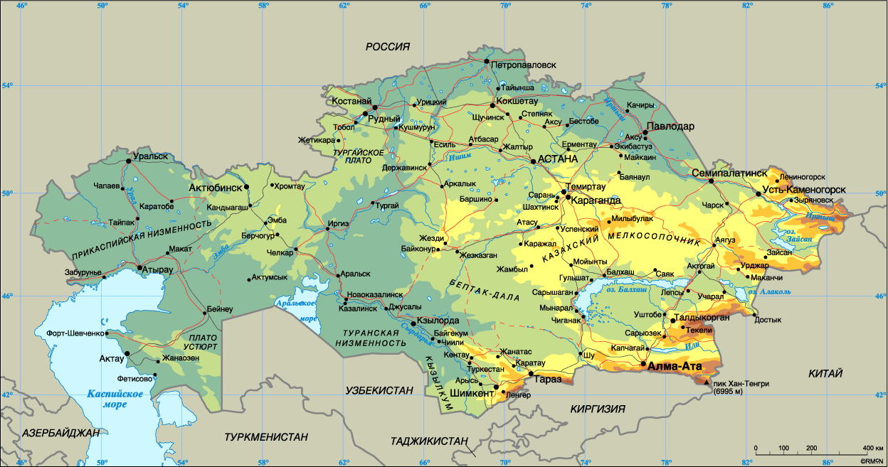 Map of Kazakhstan