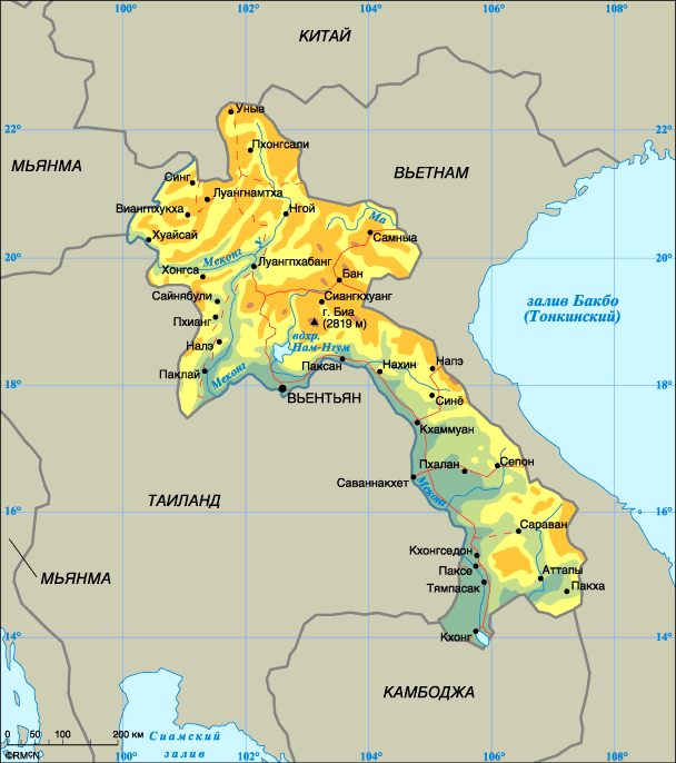 Map of Laos