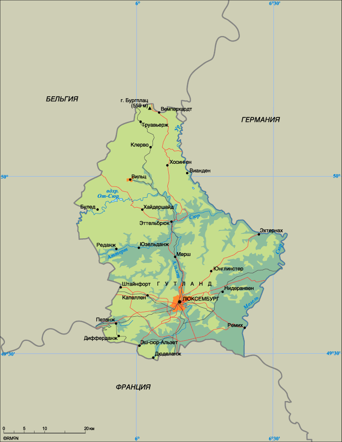 Map of Luxembourg