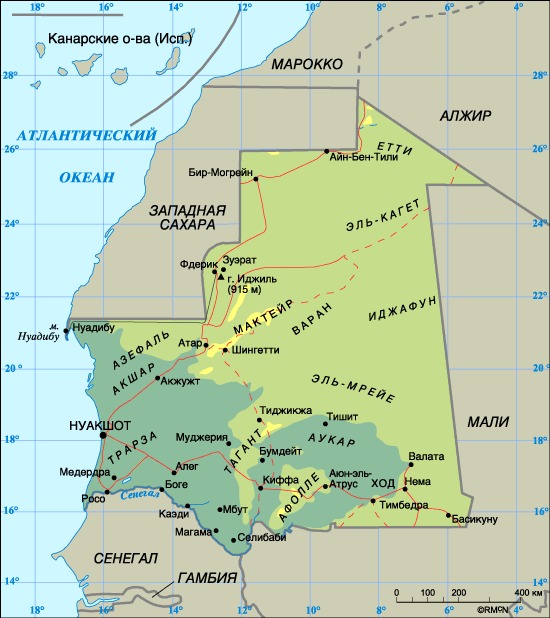 Map of Mauritania