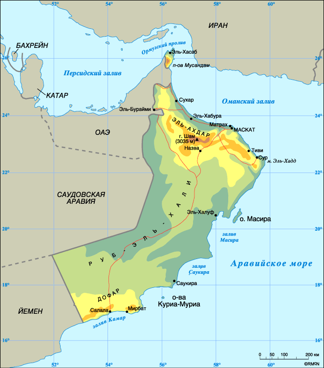 Map of Oman