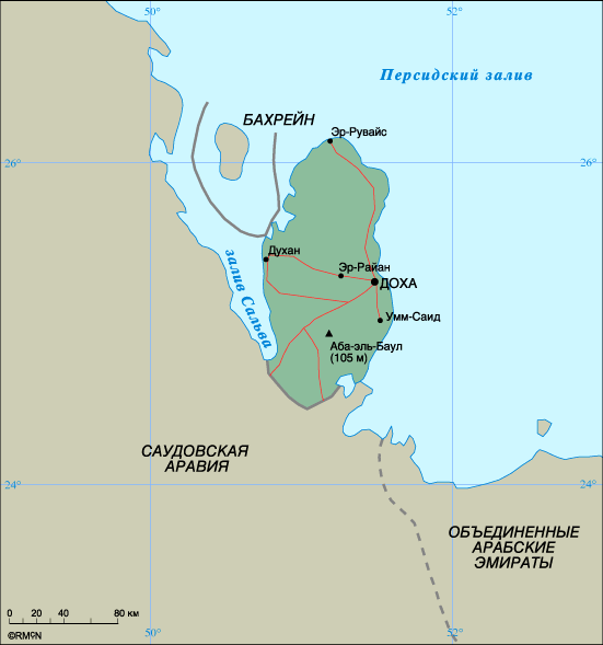 Map of Qatar