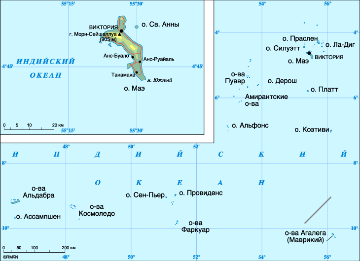 Map of Seychelles