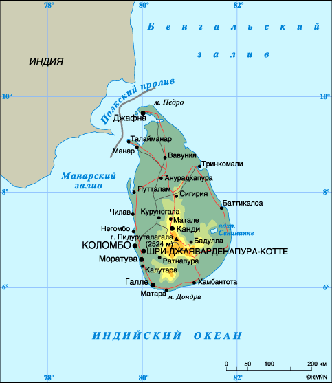 Map of Sri Lanka