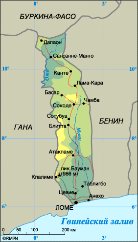 Map of Togo