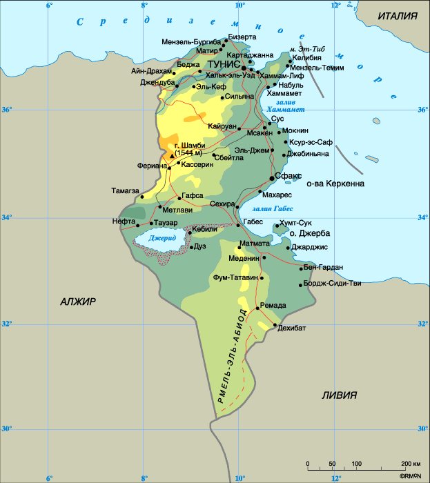 Map of Tunisia