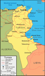 Map of Tunisia