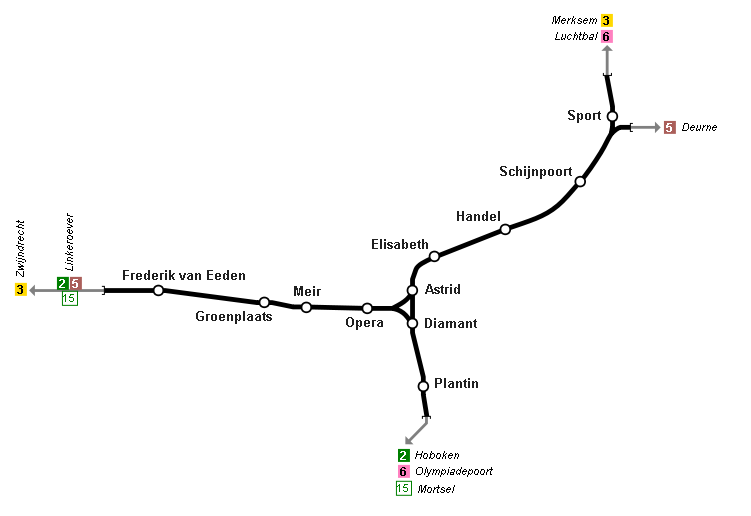 Metro map of Antwerp