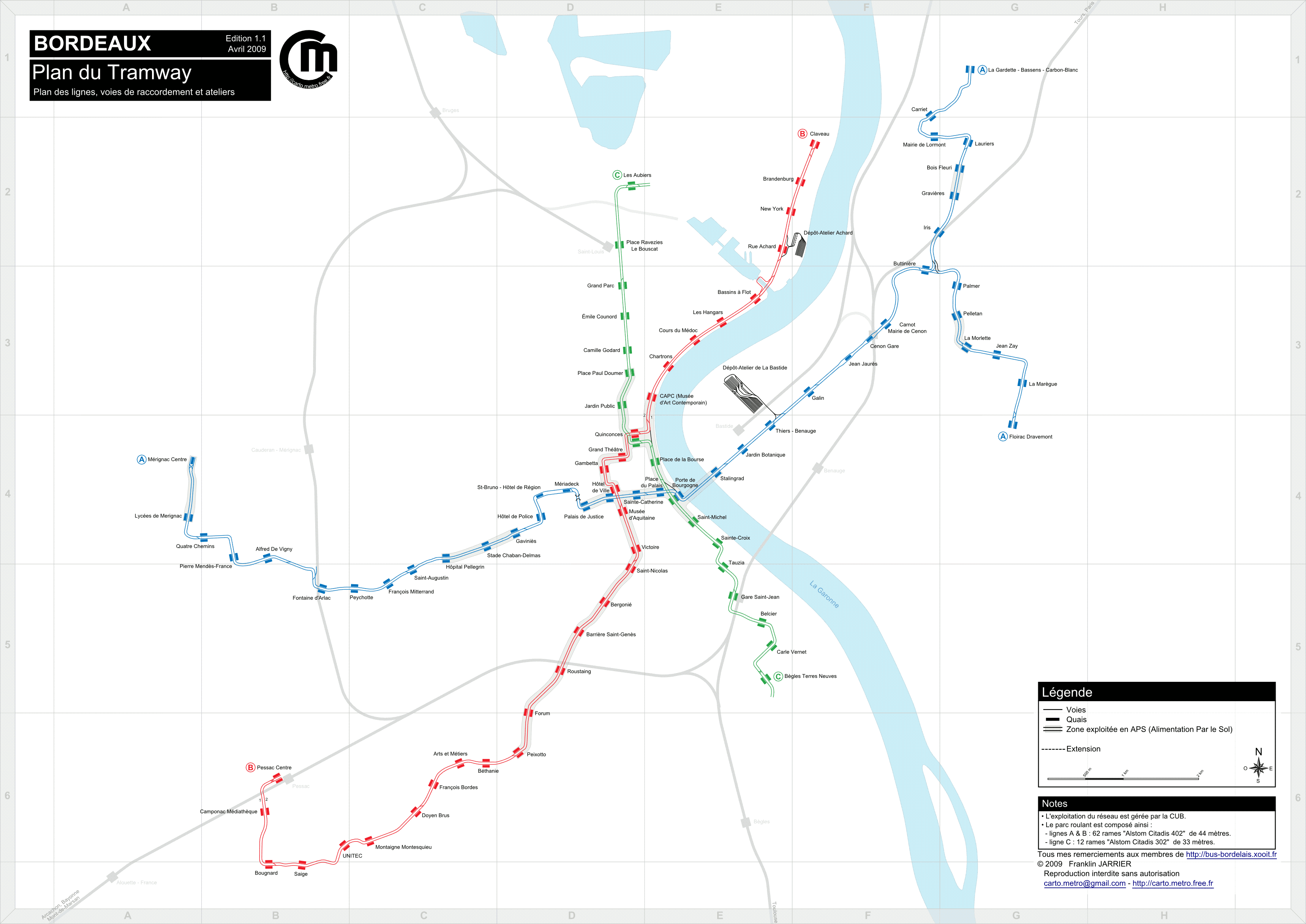 Metro map of Bordeaux