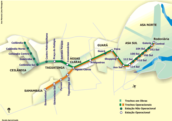 Metro map of Brasilia