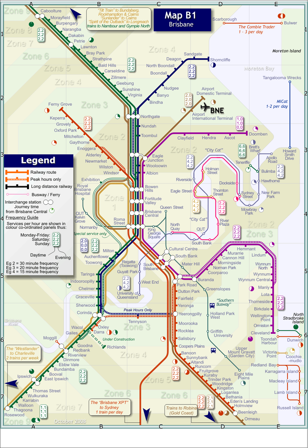 Metro map of Brisbane