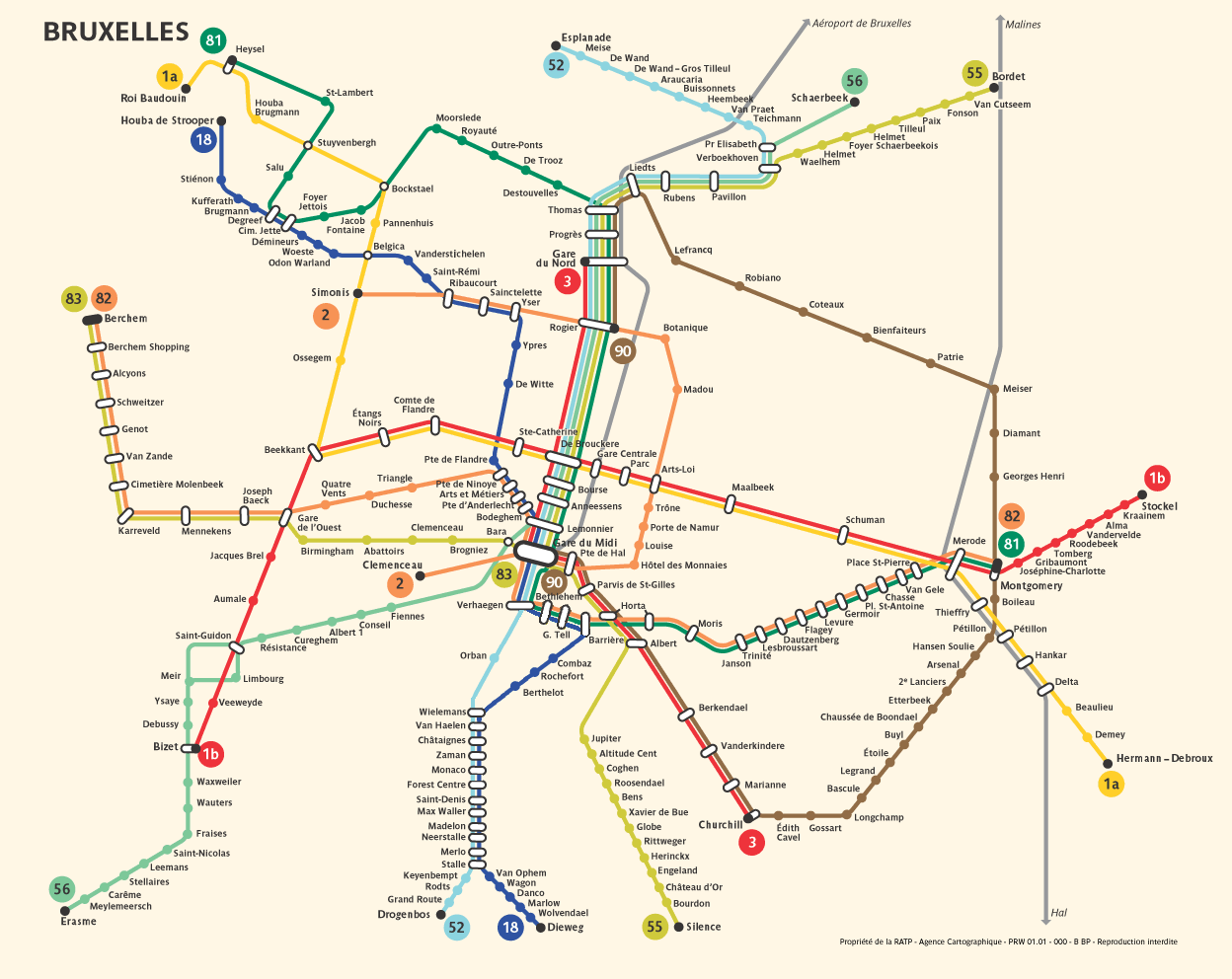 Metro map of Brussels