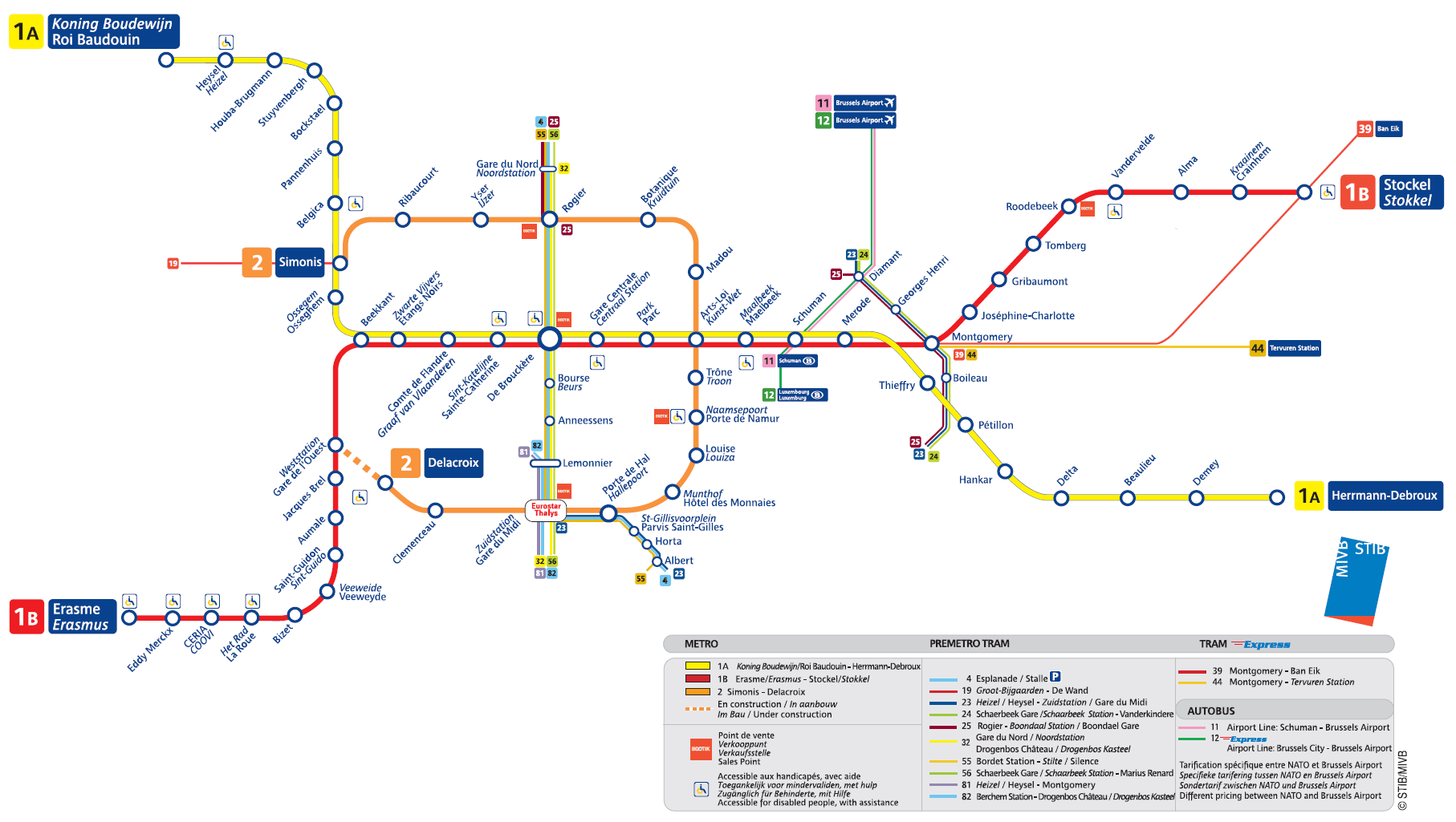 Metro map of Brussels