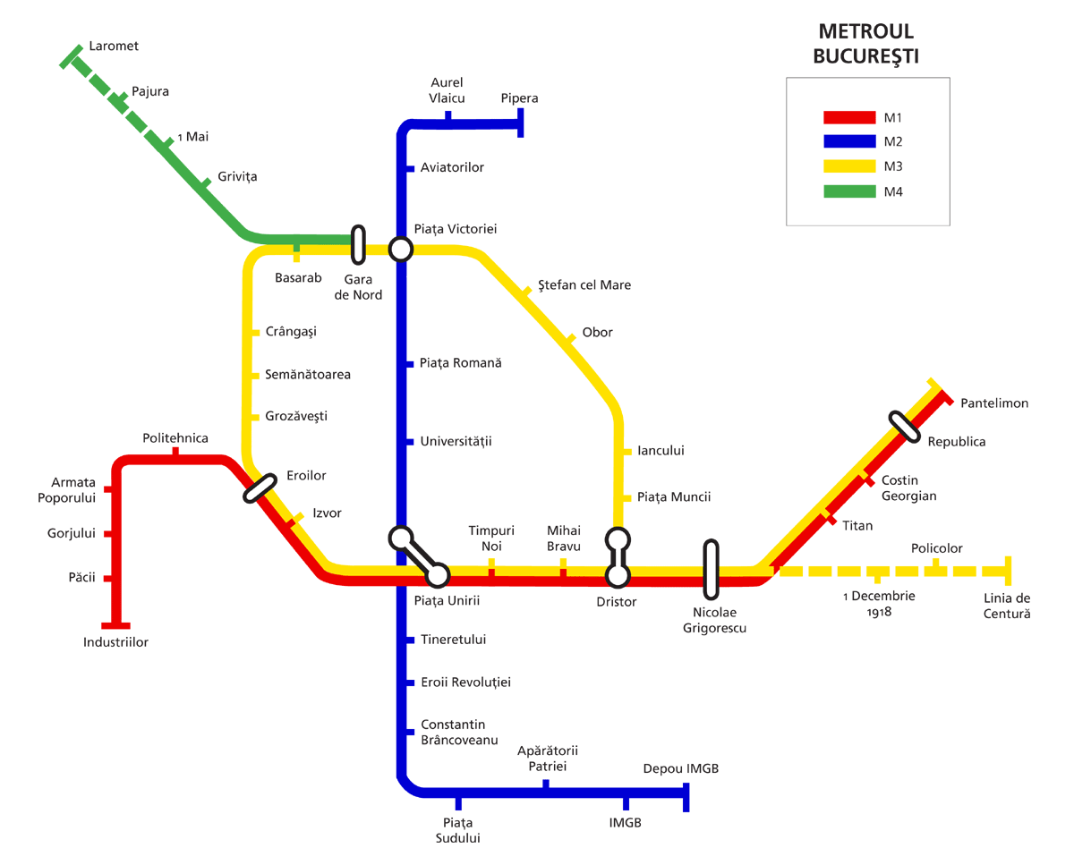 Metro map of Bucharest