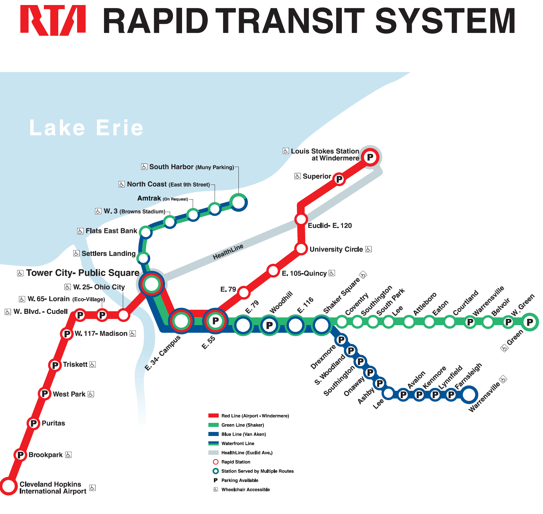 Metro map of Cleveland