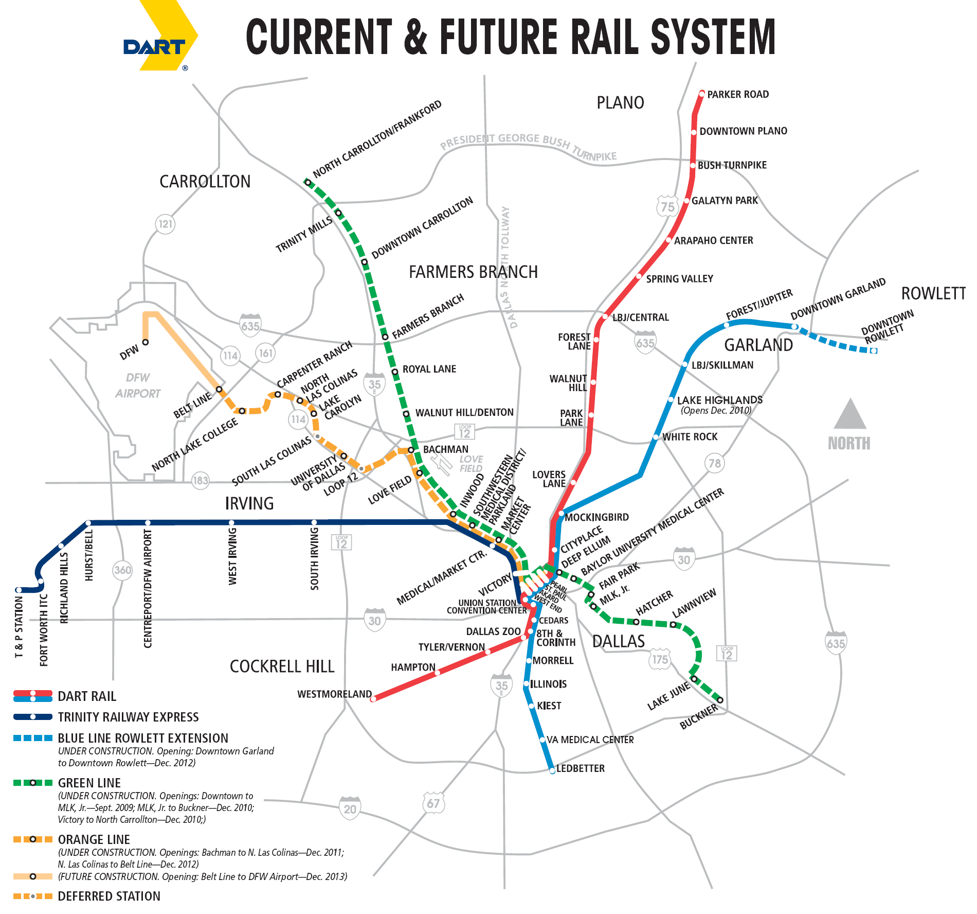 Metro map of Dallas