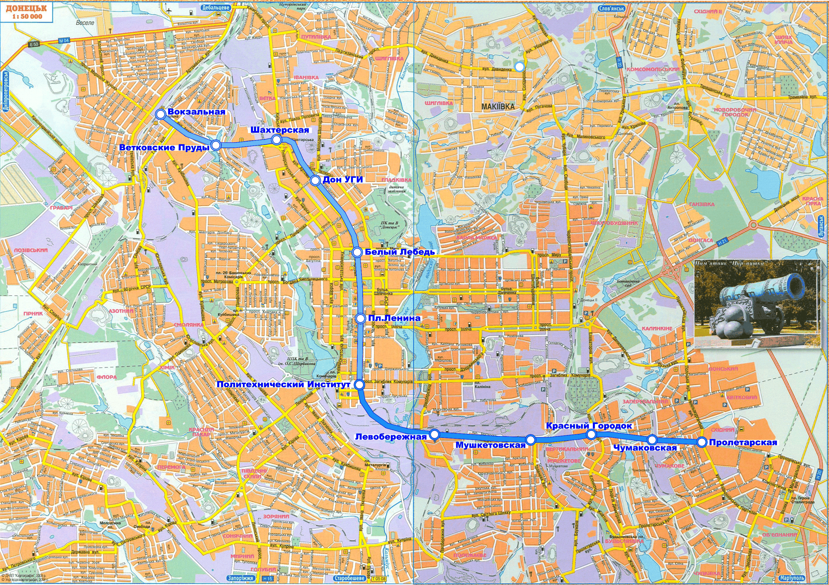 Metro map of Donetsk