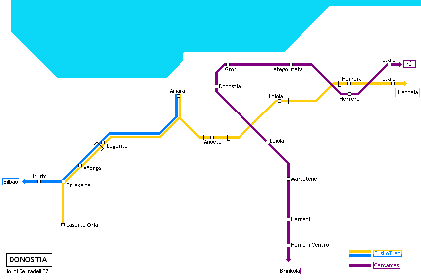 Metro map of San Sebastian (Donostia)