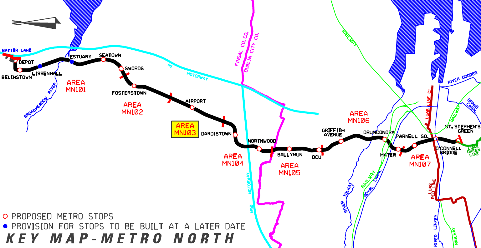 Metro map of Dublin