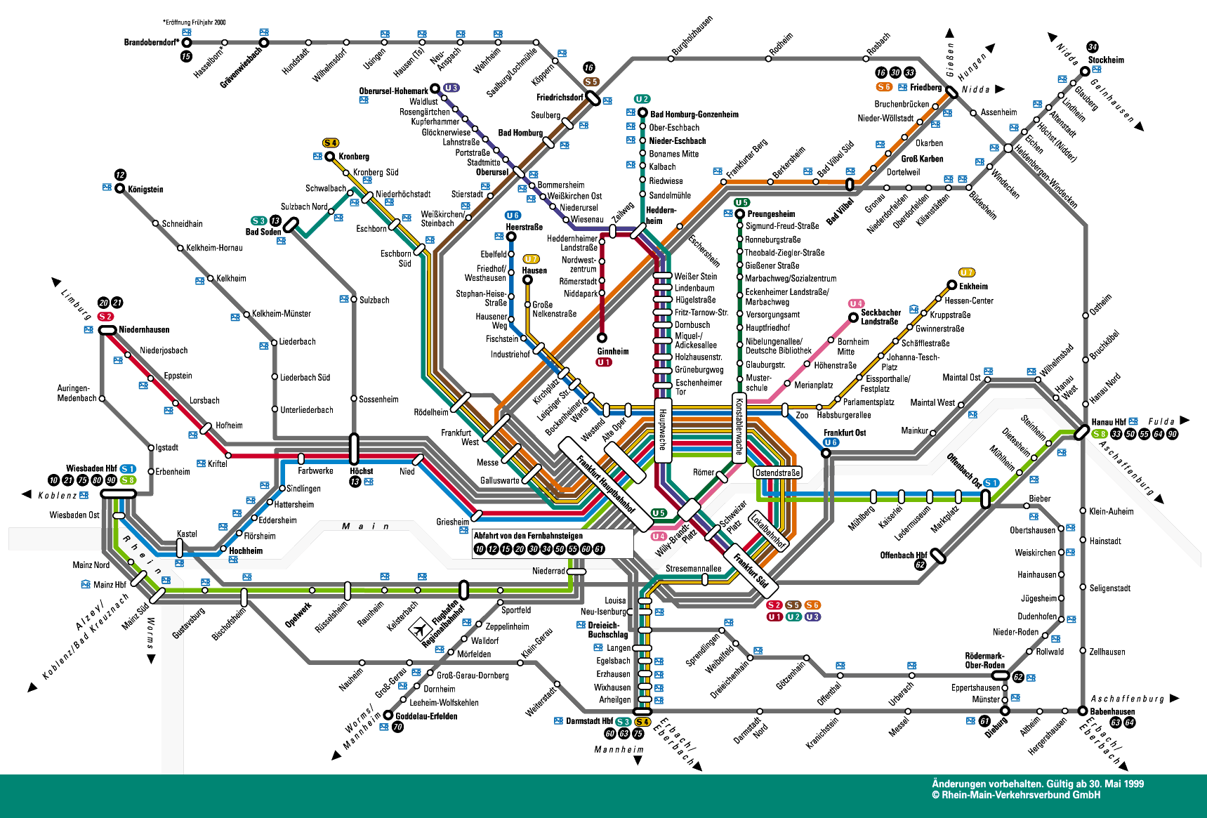 Metro map of Frankfurt