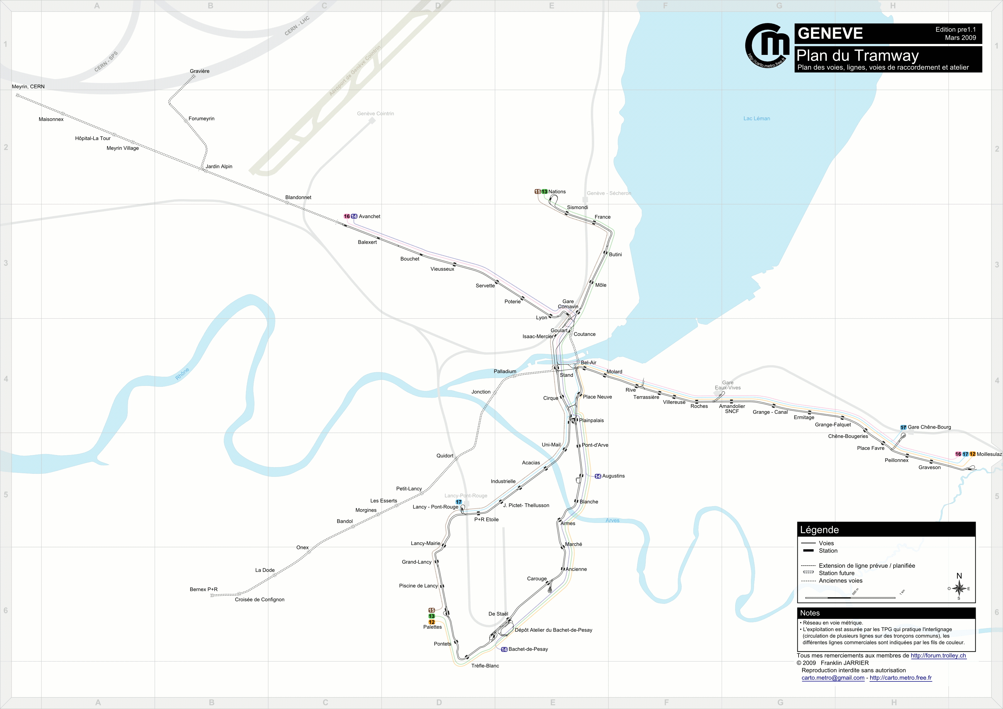 Metro map of Geneve