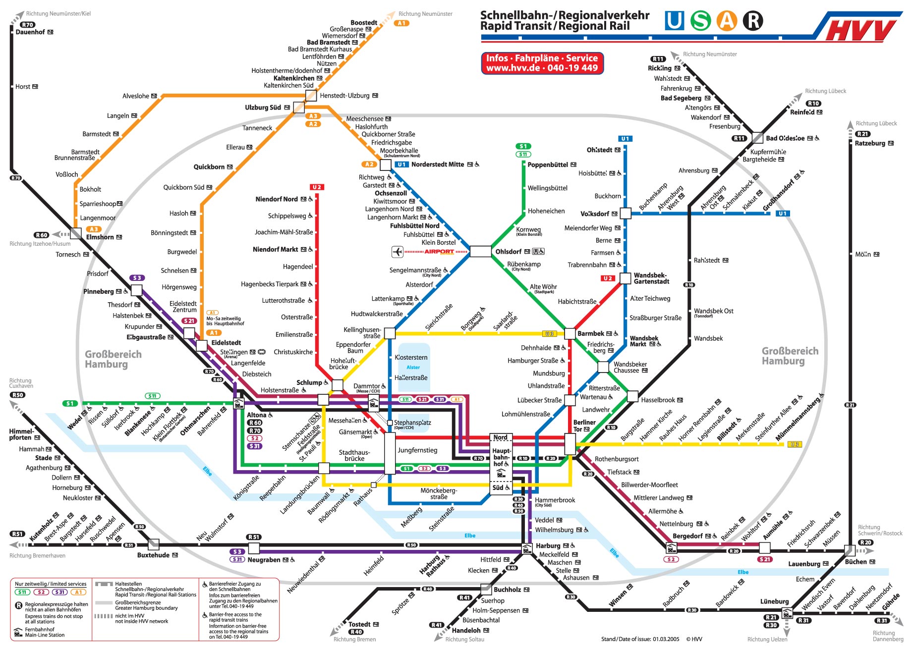 Metro map of Hamburg