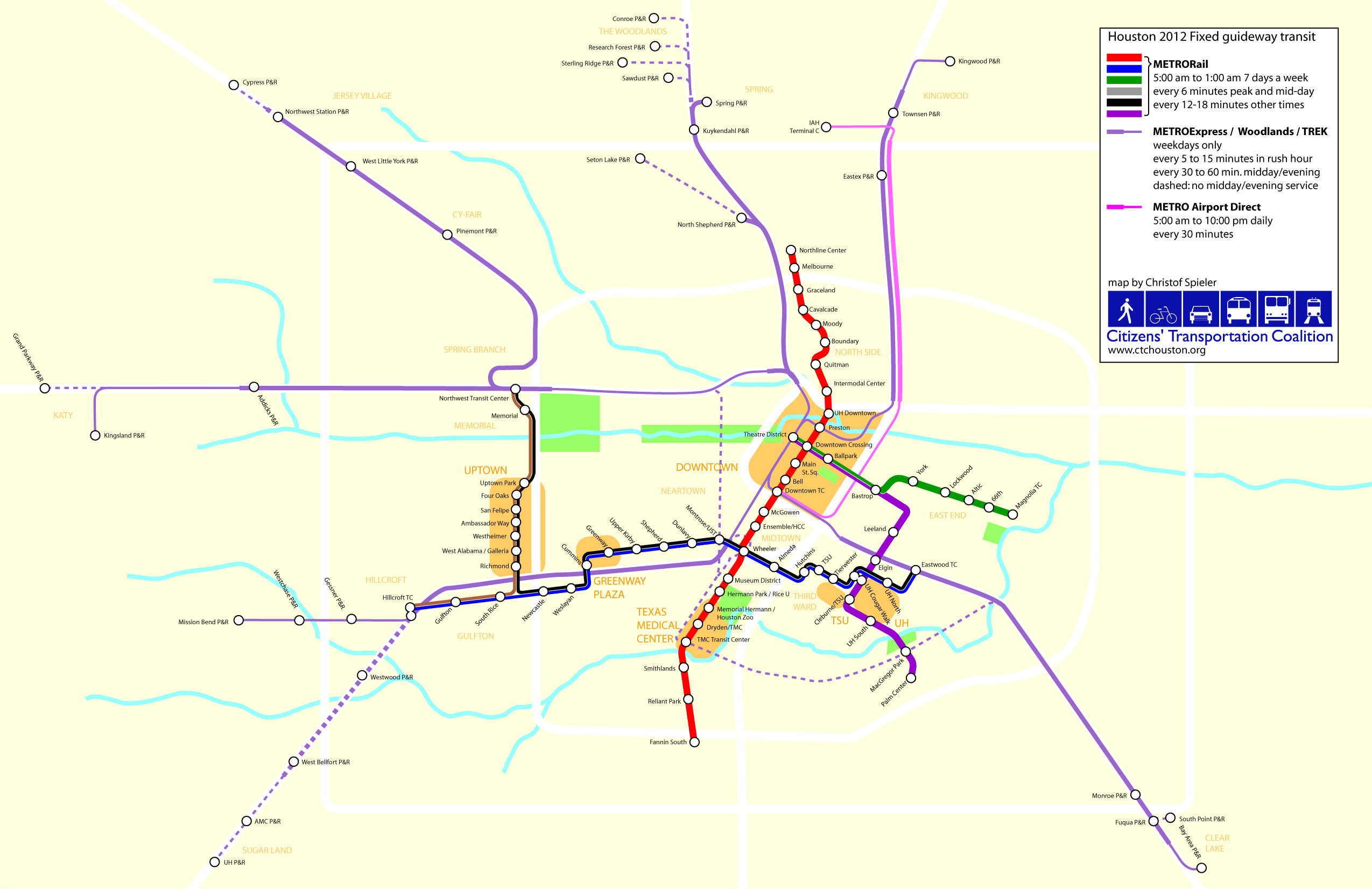 Metro map of Houston