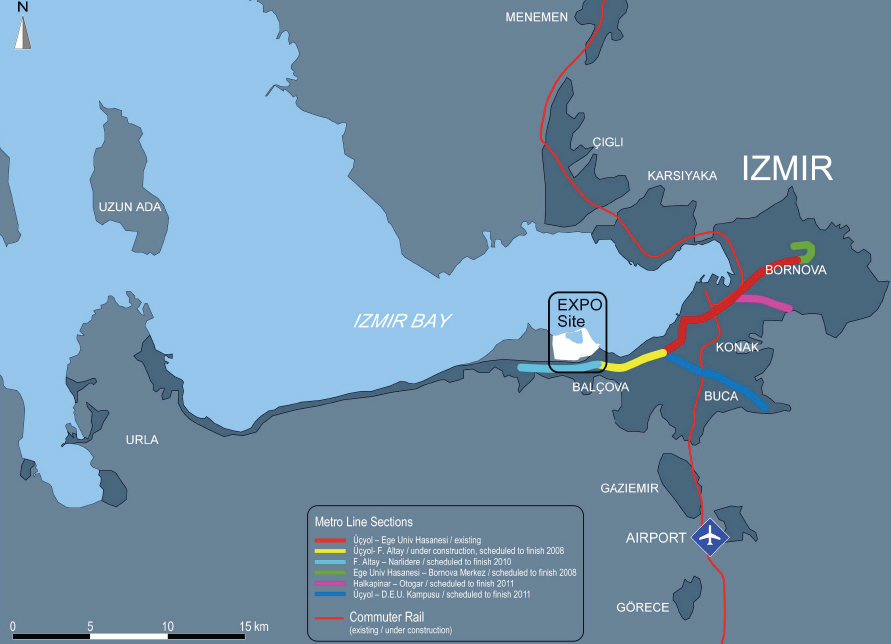 Metro map of Izmir