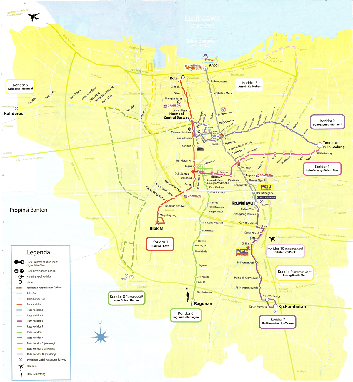 Metro map of Jakarta