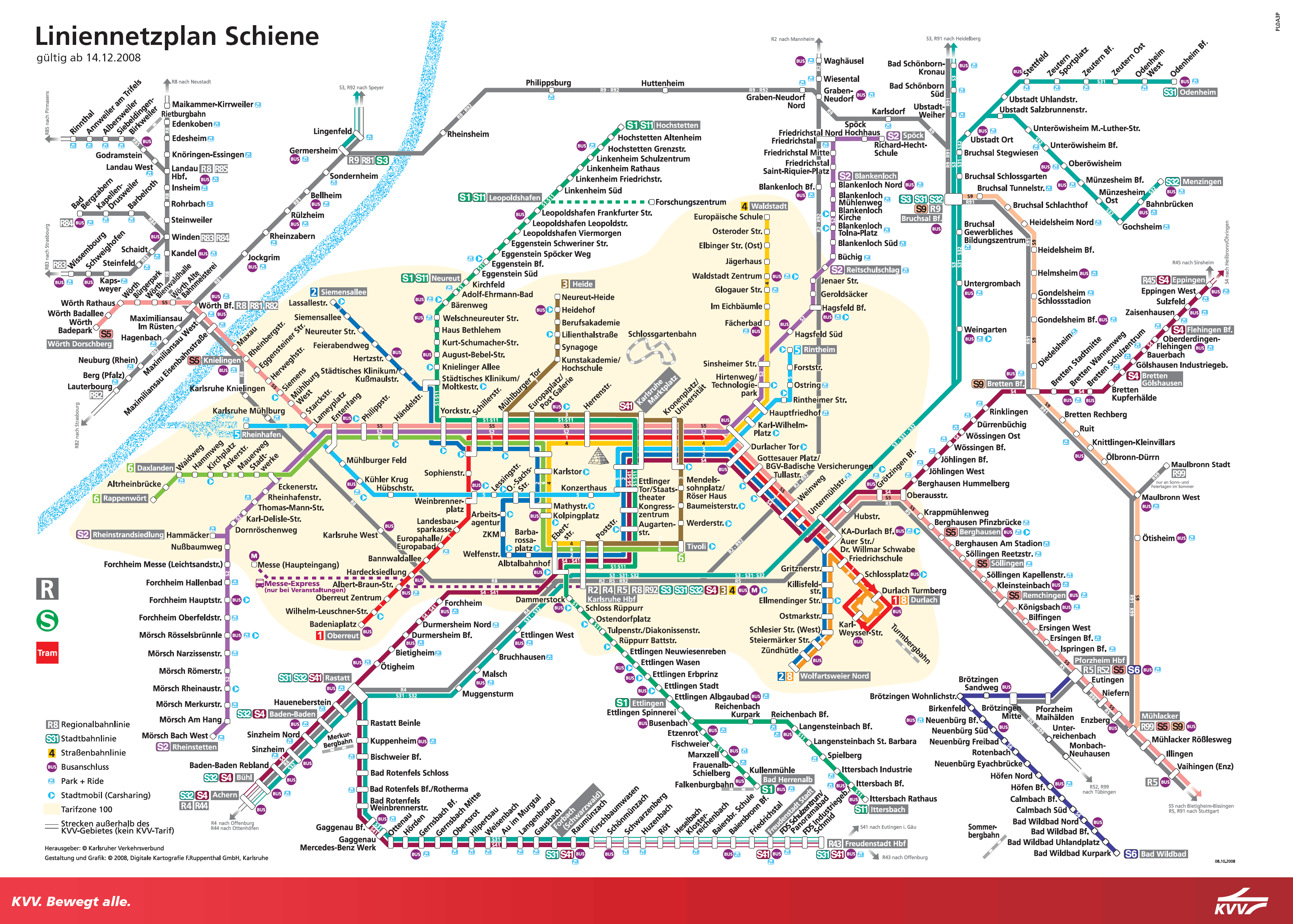 Metro map of Karlsruhe