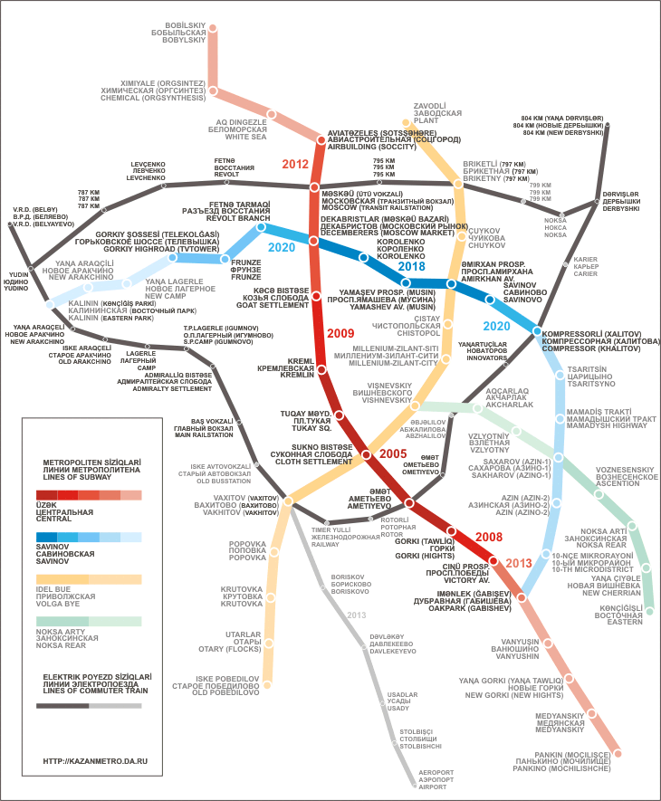 Metro map of Kazan