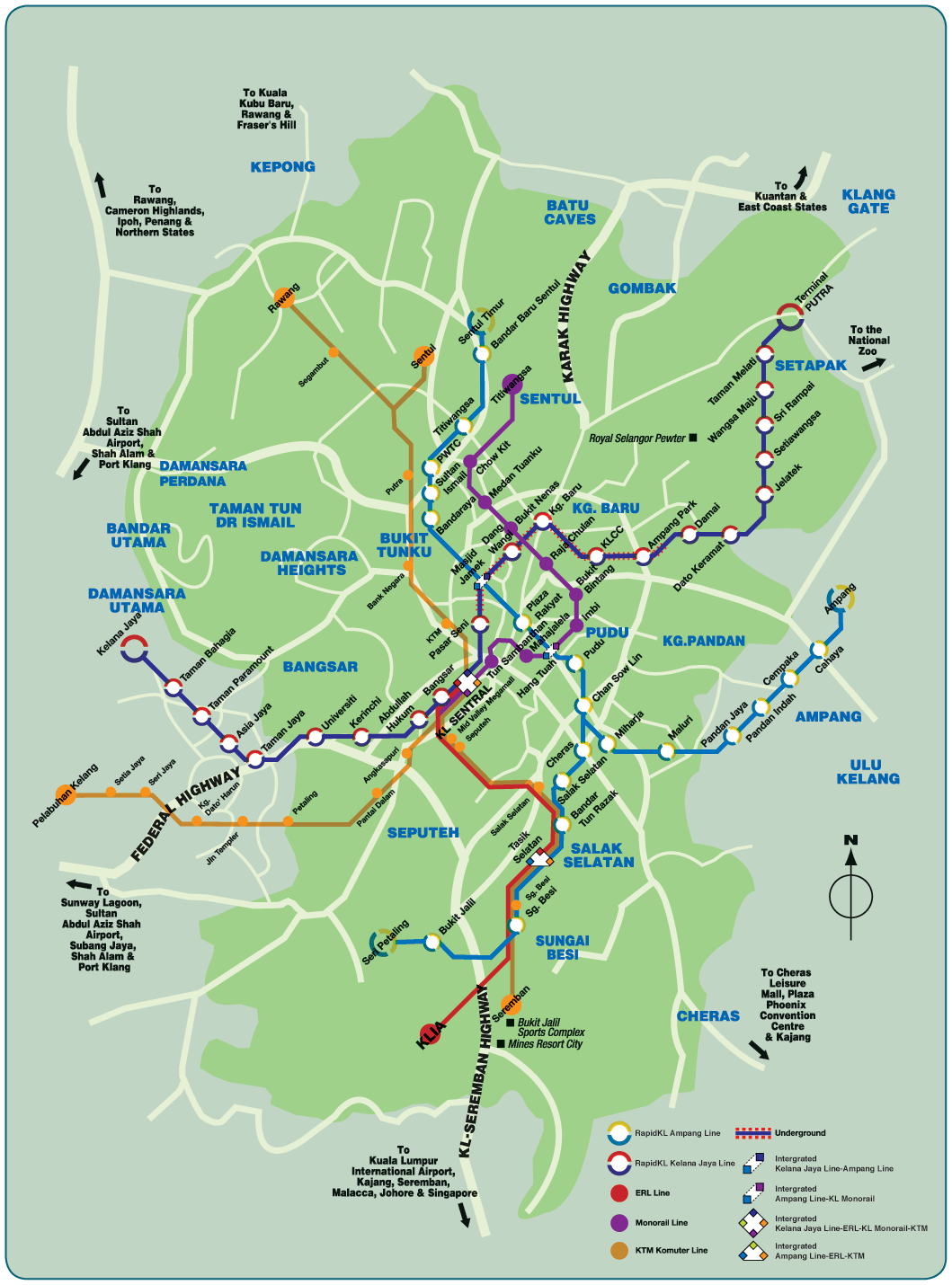 Metro map of Kuala-Lumpur