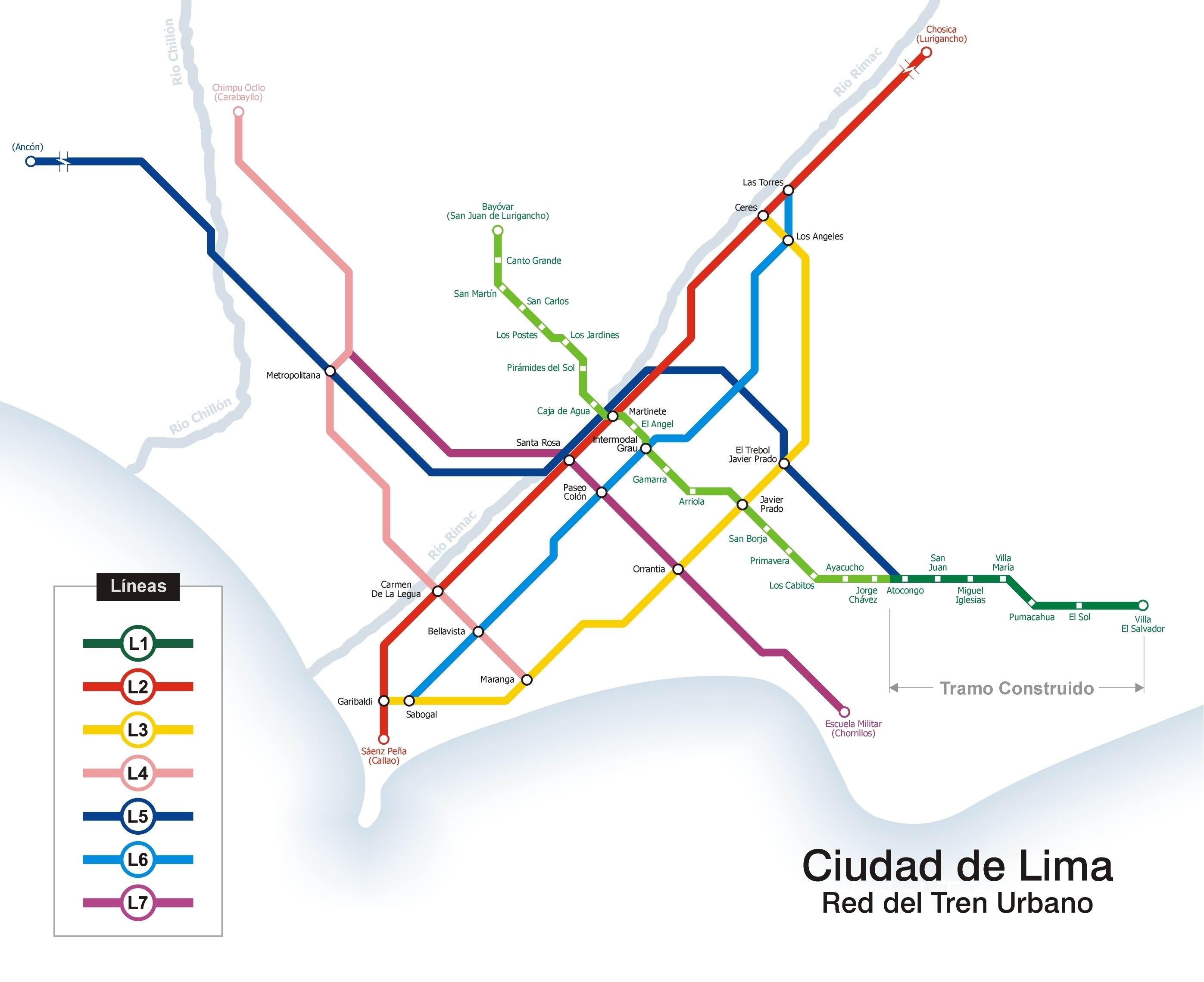 Metro map of Lima