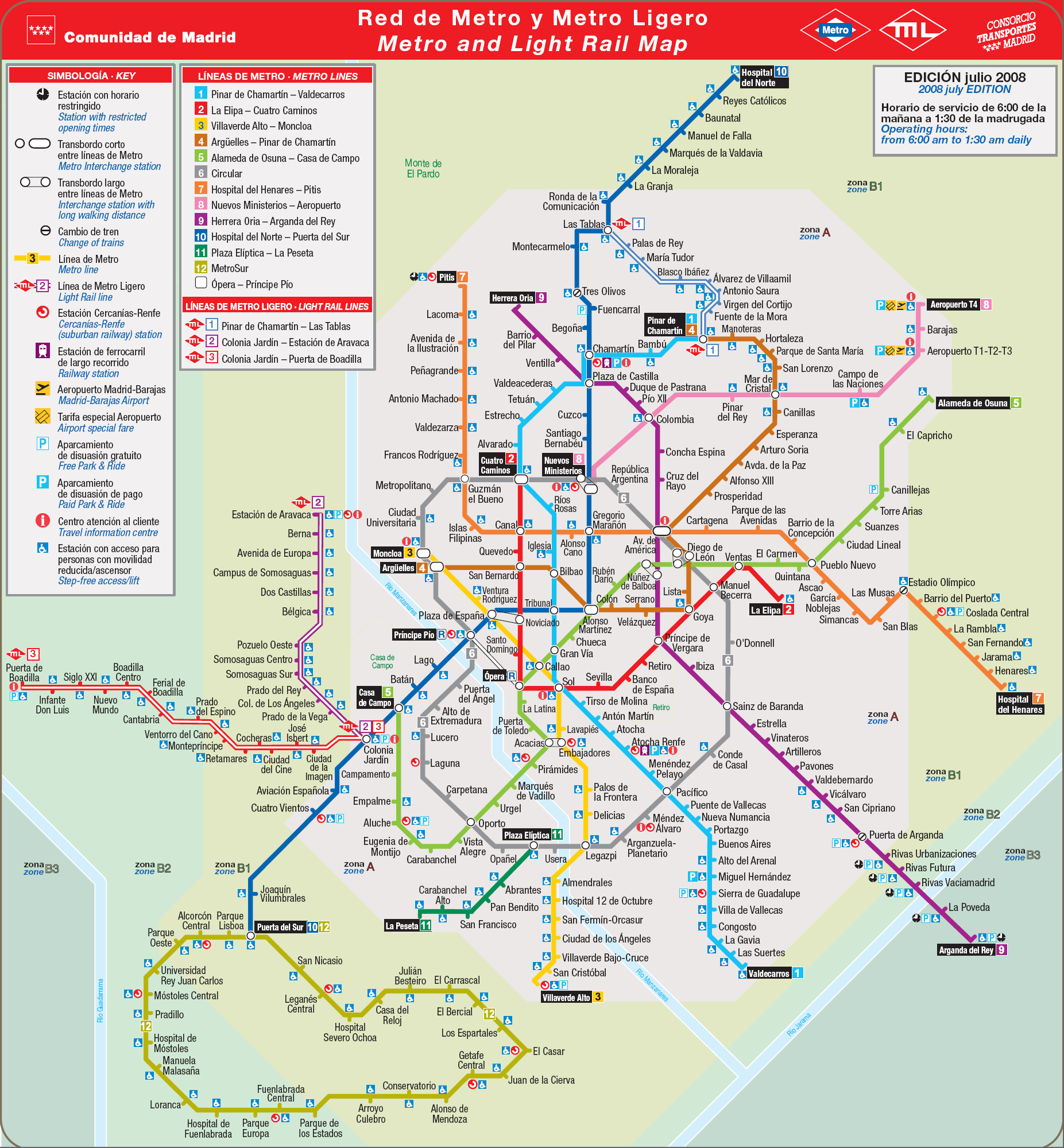 Metro map of Madrid