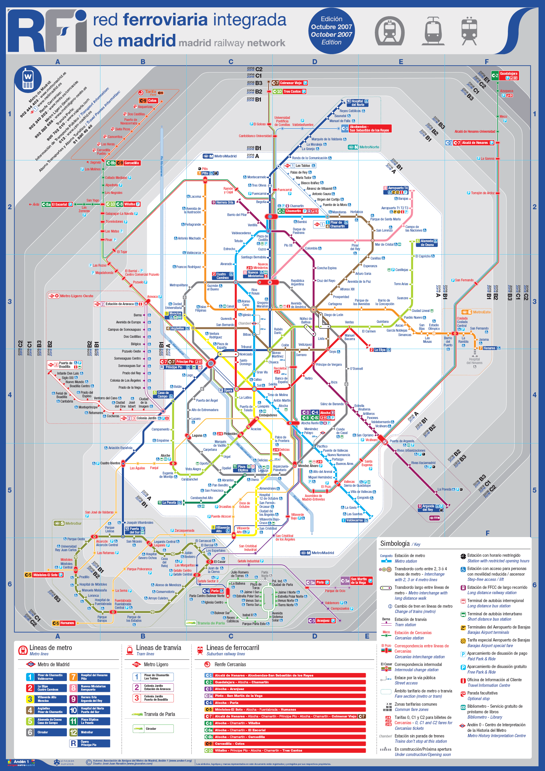 Metro Map Of Madrid Metro Maps Of Spain Planetolog Com