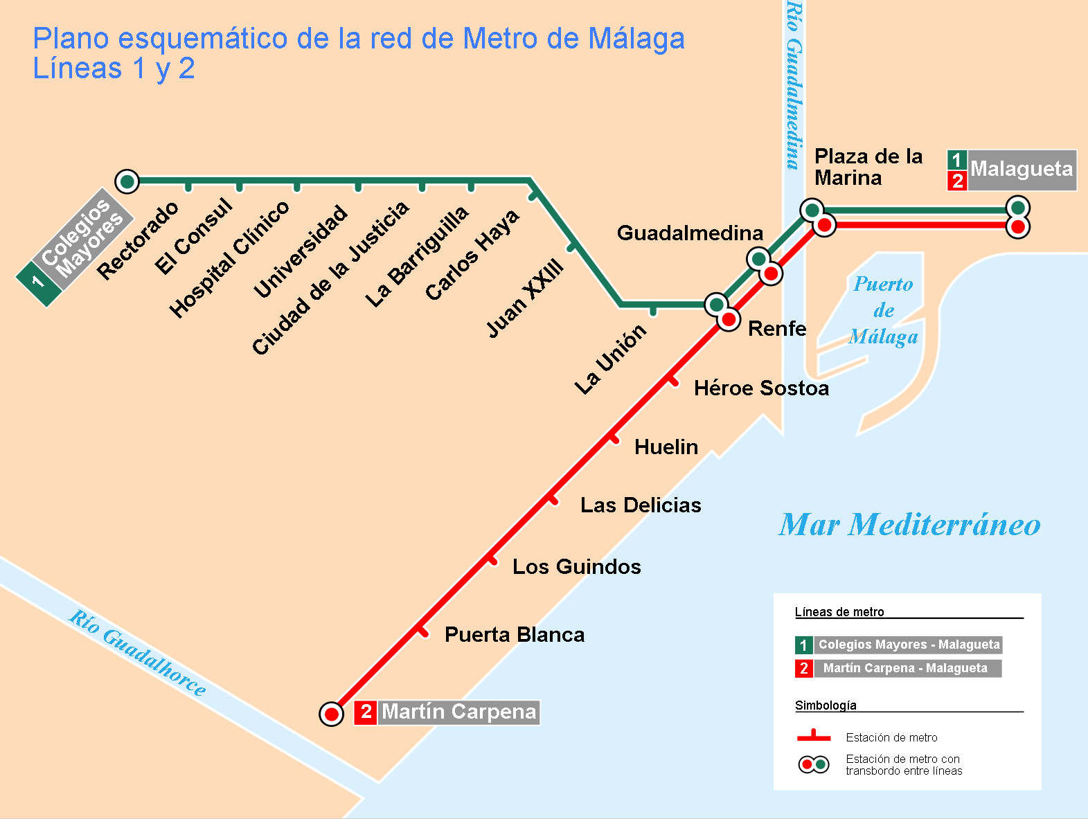 Metro map of Malaga