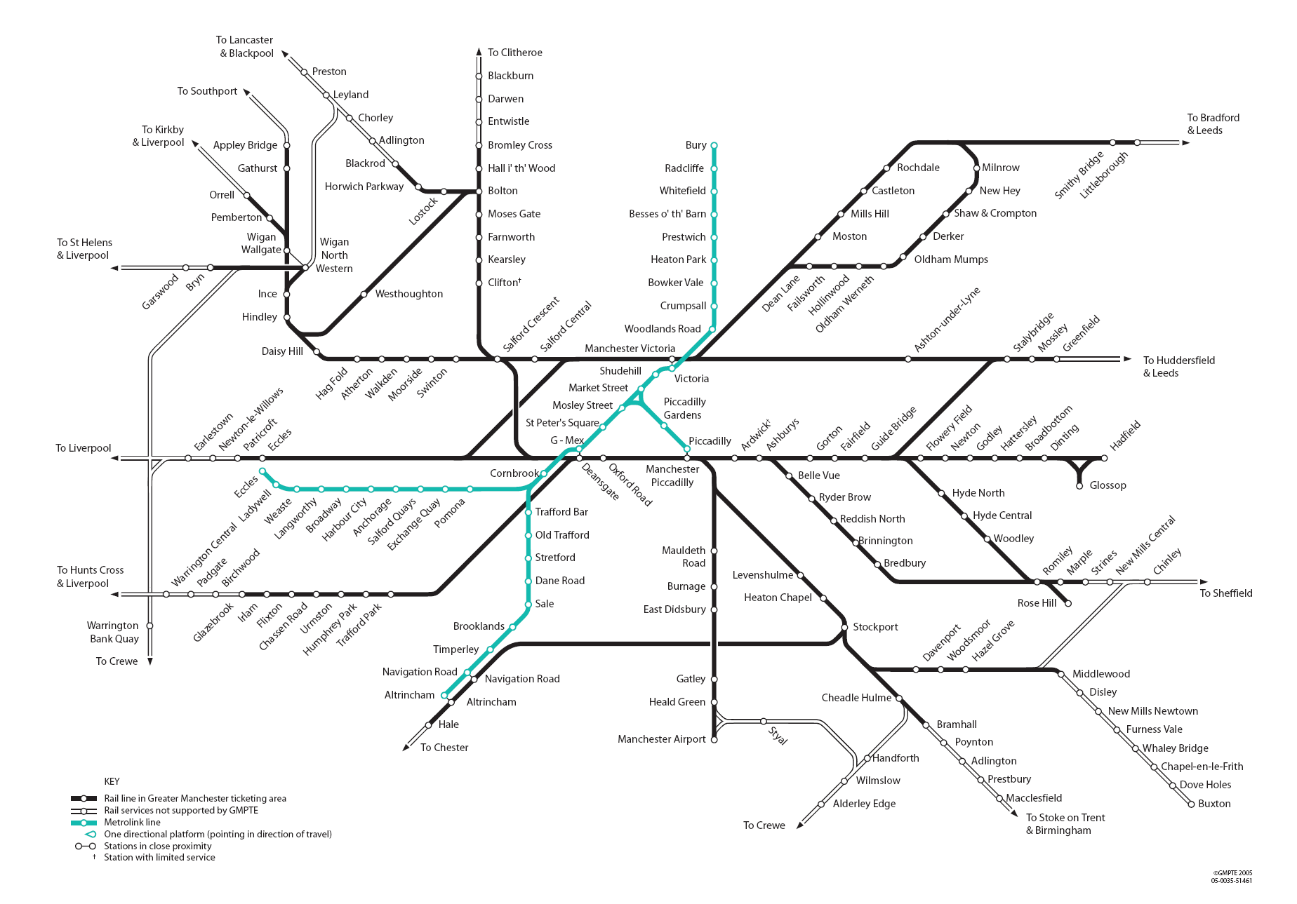 Metro map of Manchester