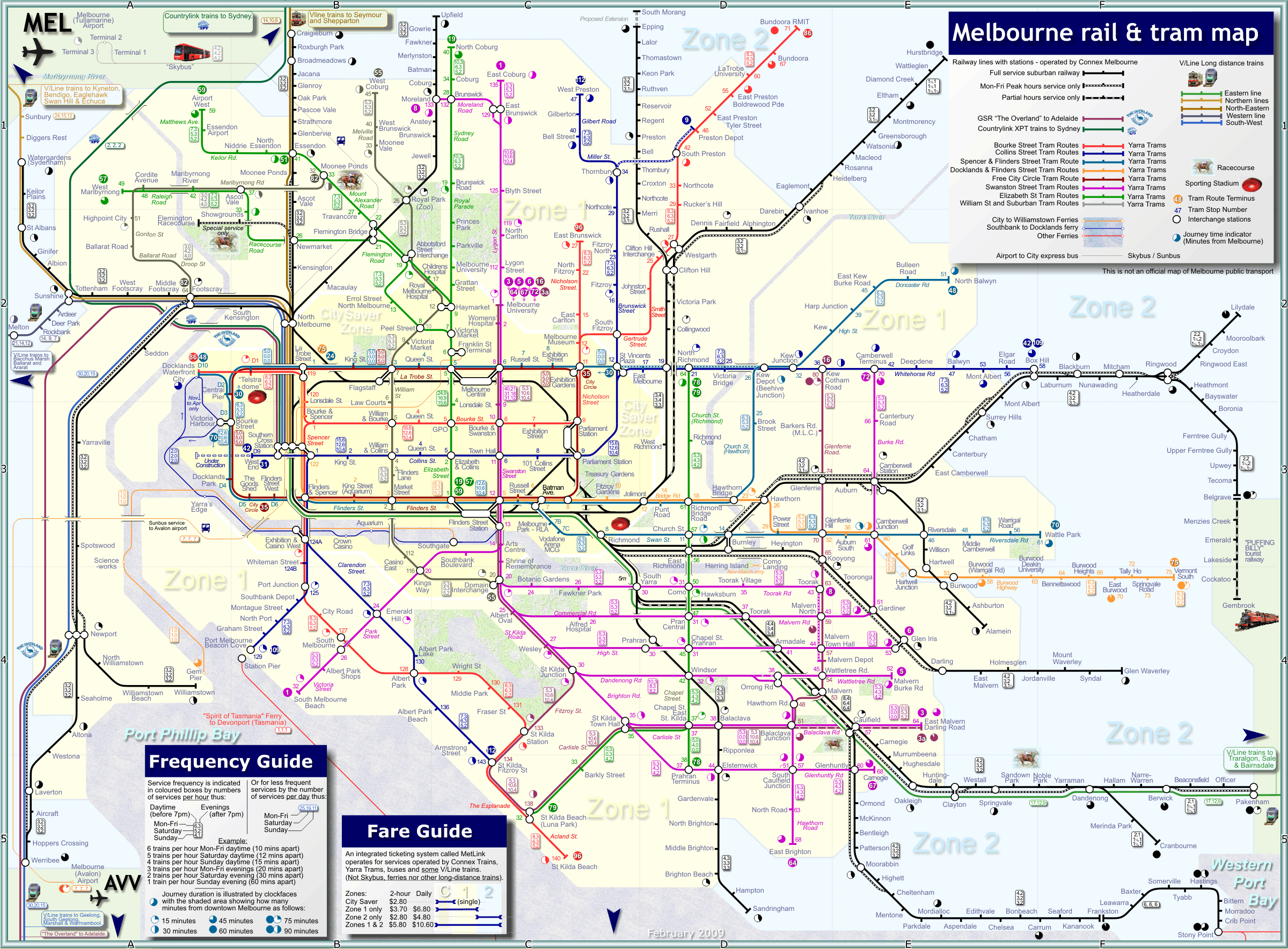 Metro map of Melbourne