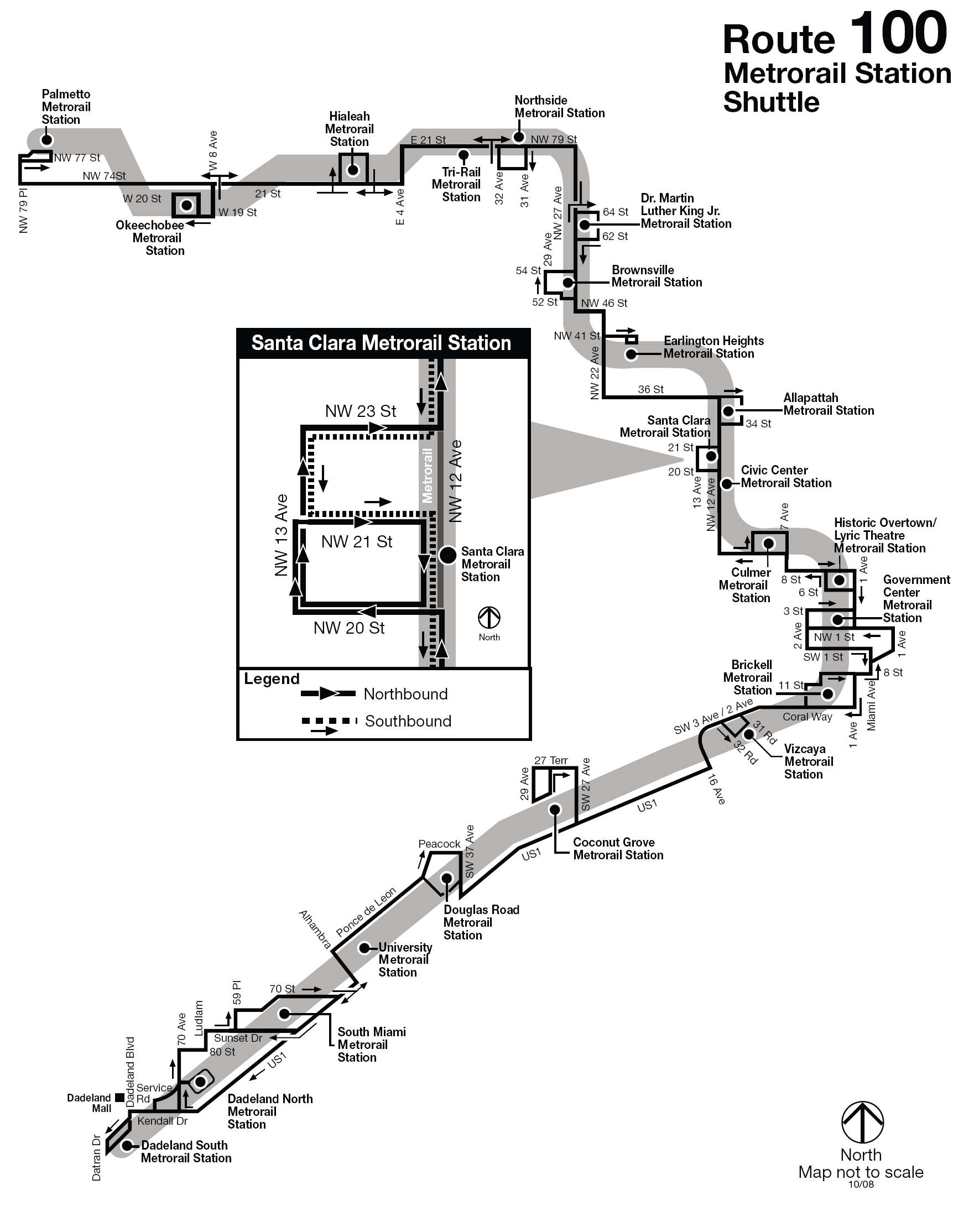 Metro map of Miami