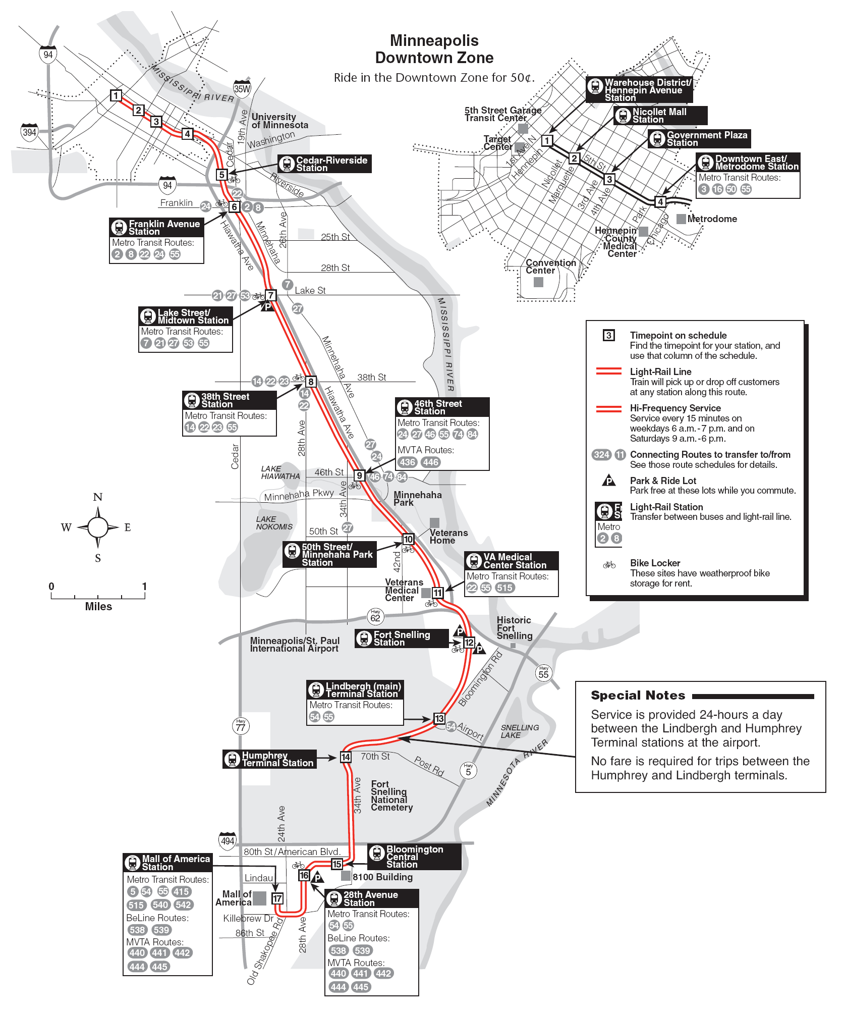 Metro map of Minneapolis