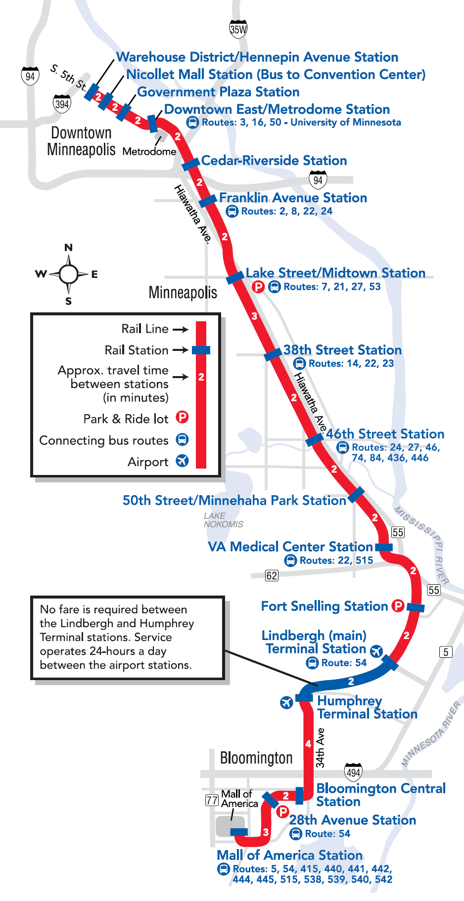 Metro map of Minneapolis