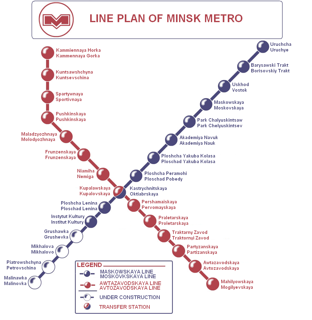 Metro map of Minsk 