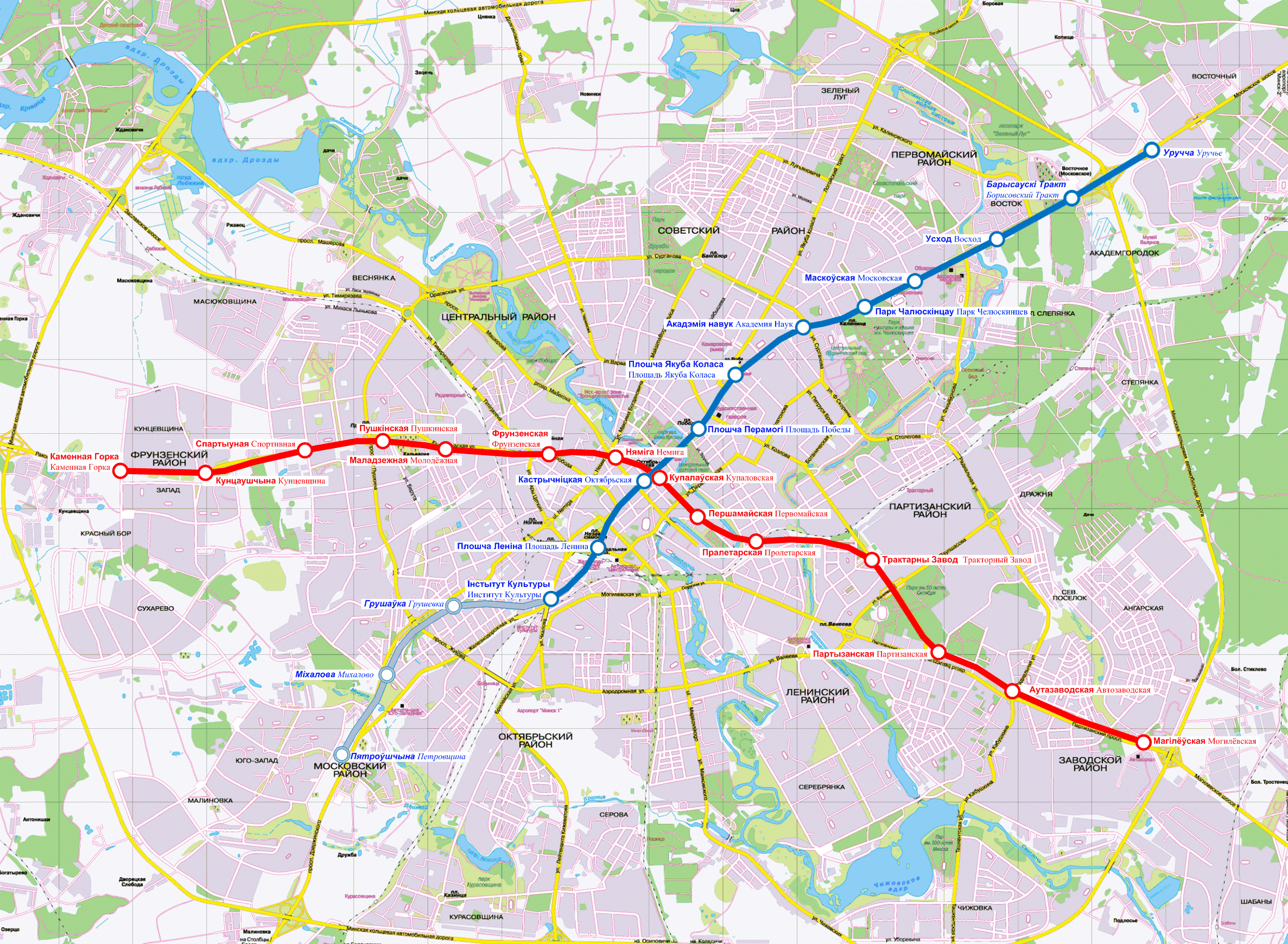Metro map of Minsk 