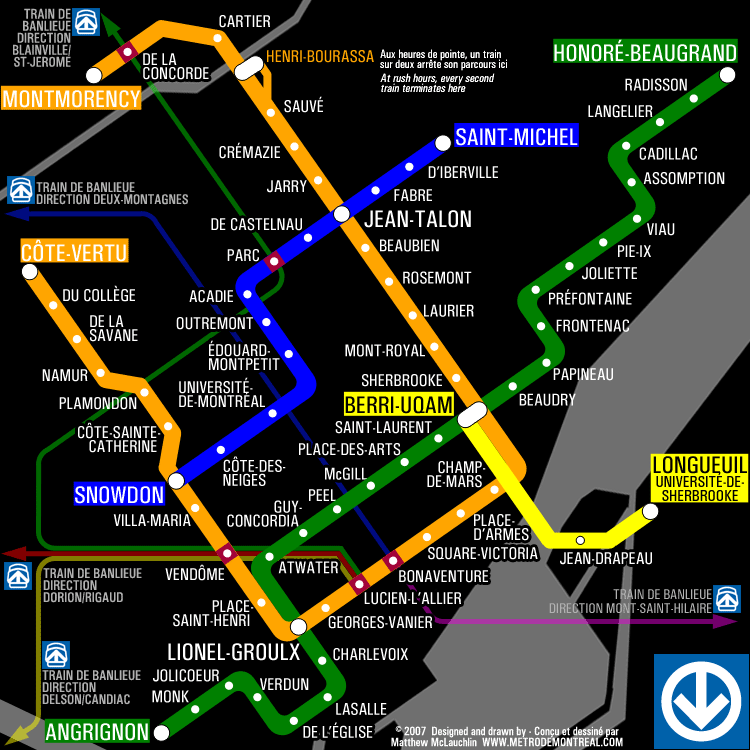 Metro map of Montreal