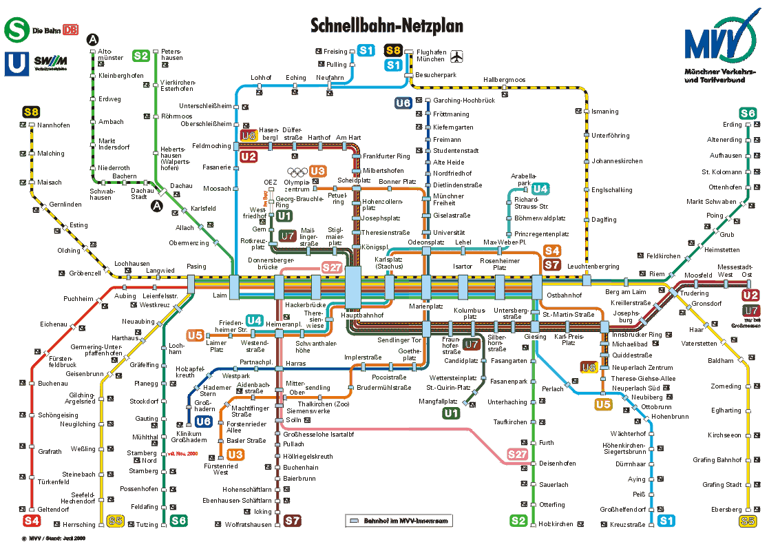 Metro map of Munich